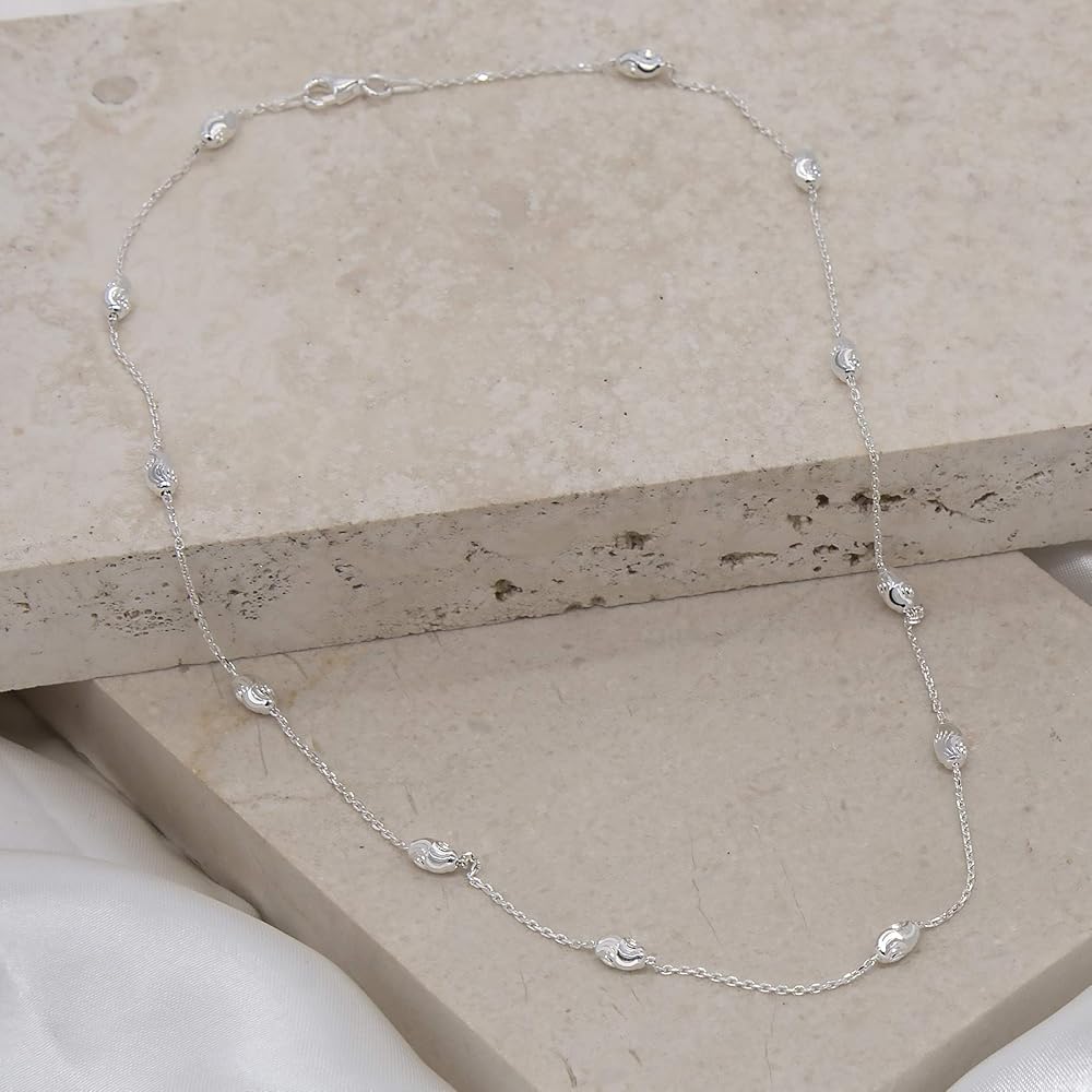 Tuscany Silver Collana Donna Argento 925 Con 7 Anelli Portafortuna In Zirconi E Marcasite - Catena 46 Cm, Regalo - 3