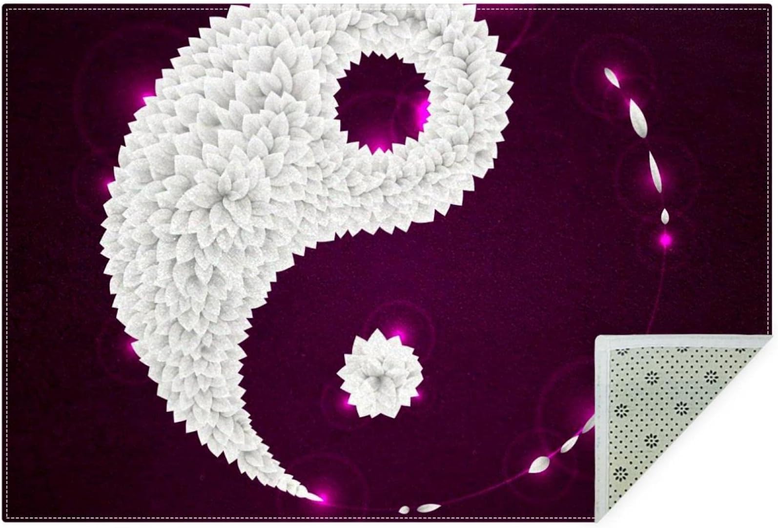 Symbol of Yin Yang Area Rug Carpet Non-Slip Throw Rug Floor Mat Doormats for Living Room Bedroom, 5'x3.2'
