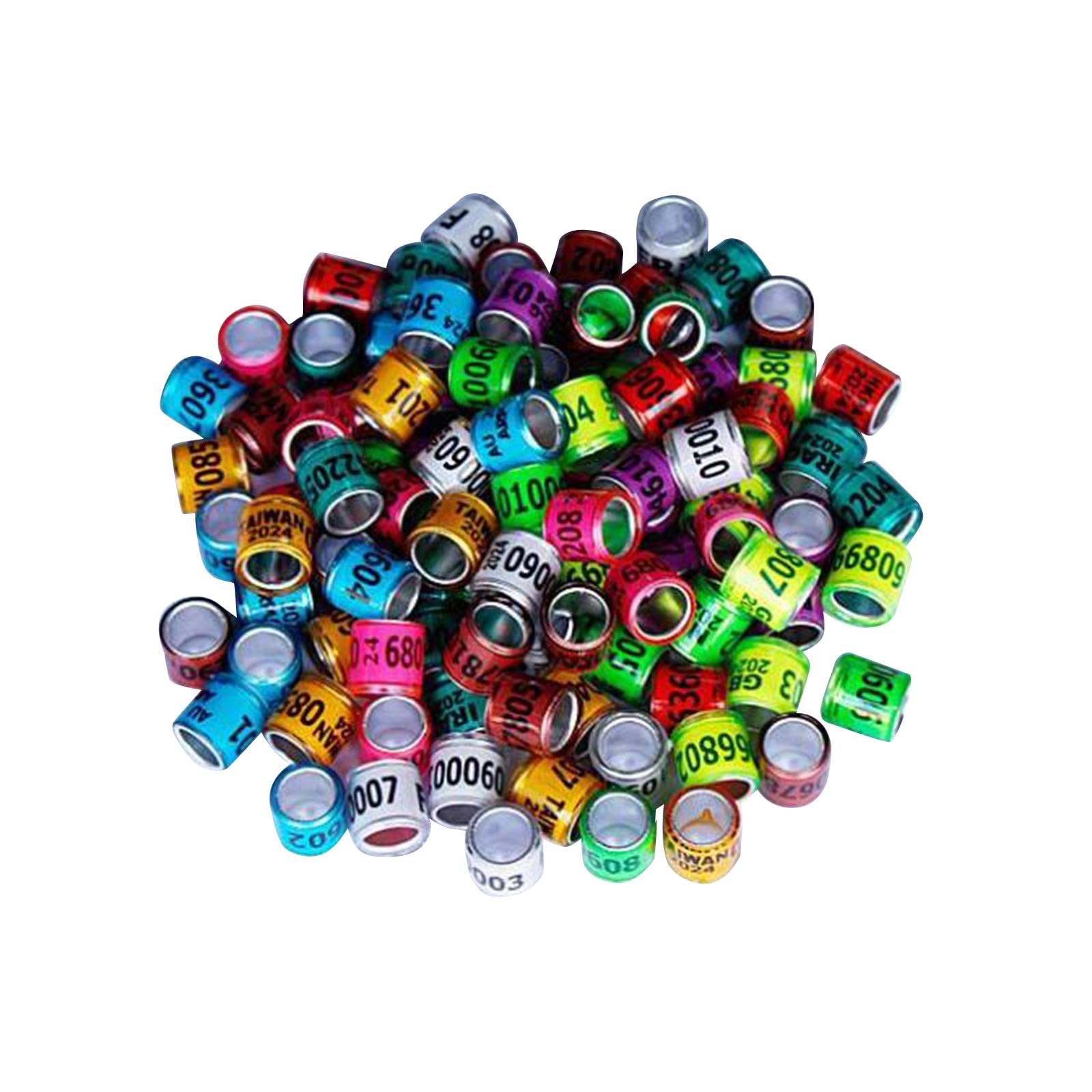 100 Pieces Pigeon Dove Leg Rings 2024 Identify Bands Accessory Training Ring Mixed Color-image-10