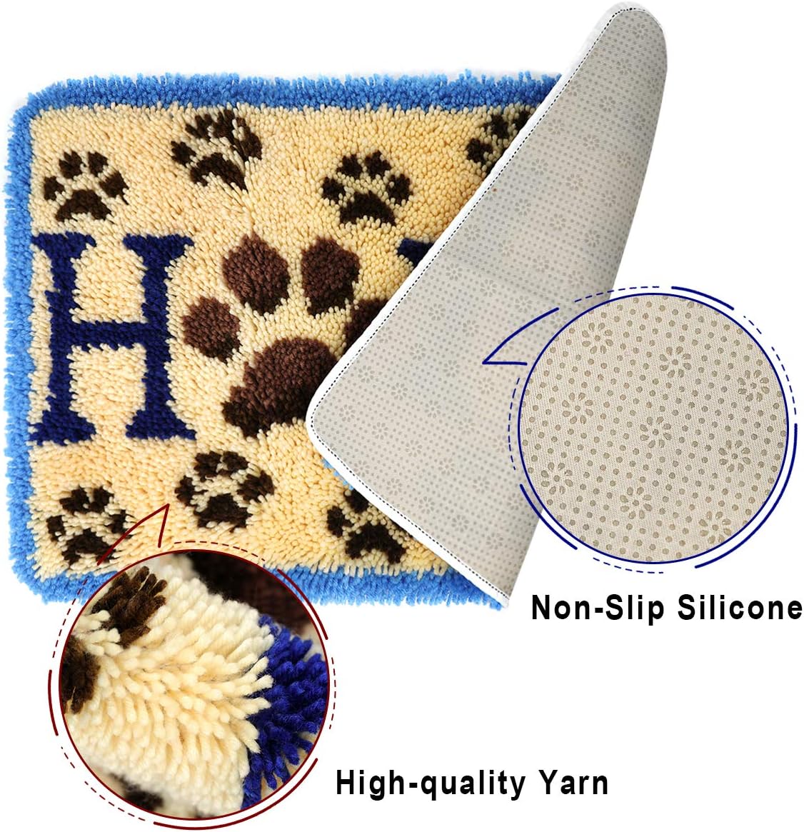 clubevy Latch Hook Rug Kits, Kids Adults Carpet Embroidery Set Beginners Cross Stitch DIY Crochet Needlework Crafts Kits with Yarn, Crochet Hook and Gift Box, Home Life Pattern Printed 24X16 inches