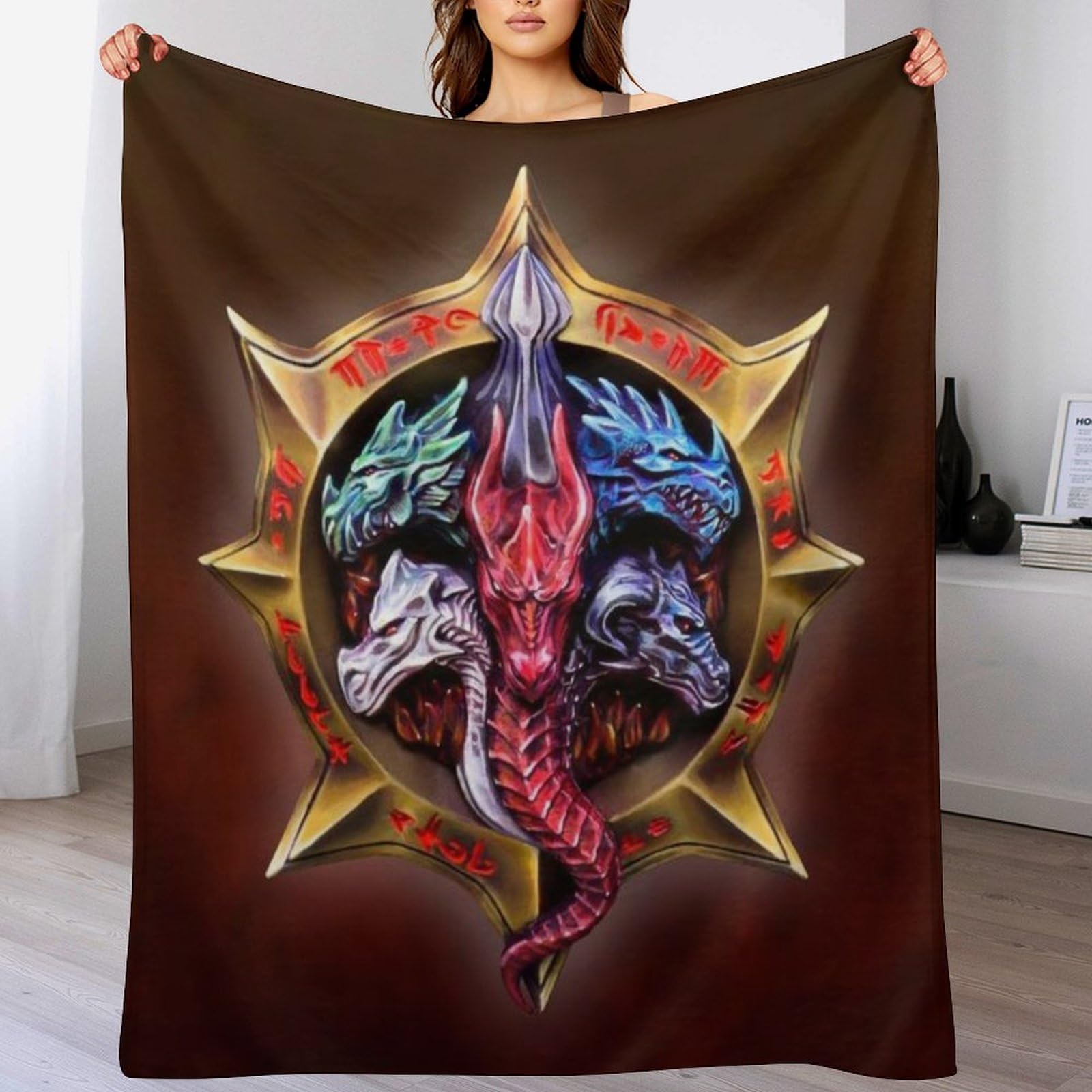 Couverture dragon 180x200cm plaid lit et canape doux et lavable