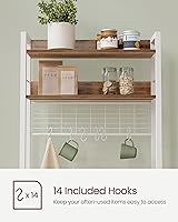 Vista 8 de VASAGLE Estante de panadería con toma de corriente, soporte para microondas, estante de almacenamiento de utilidad alto para cocina, con panel