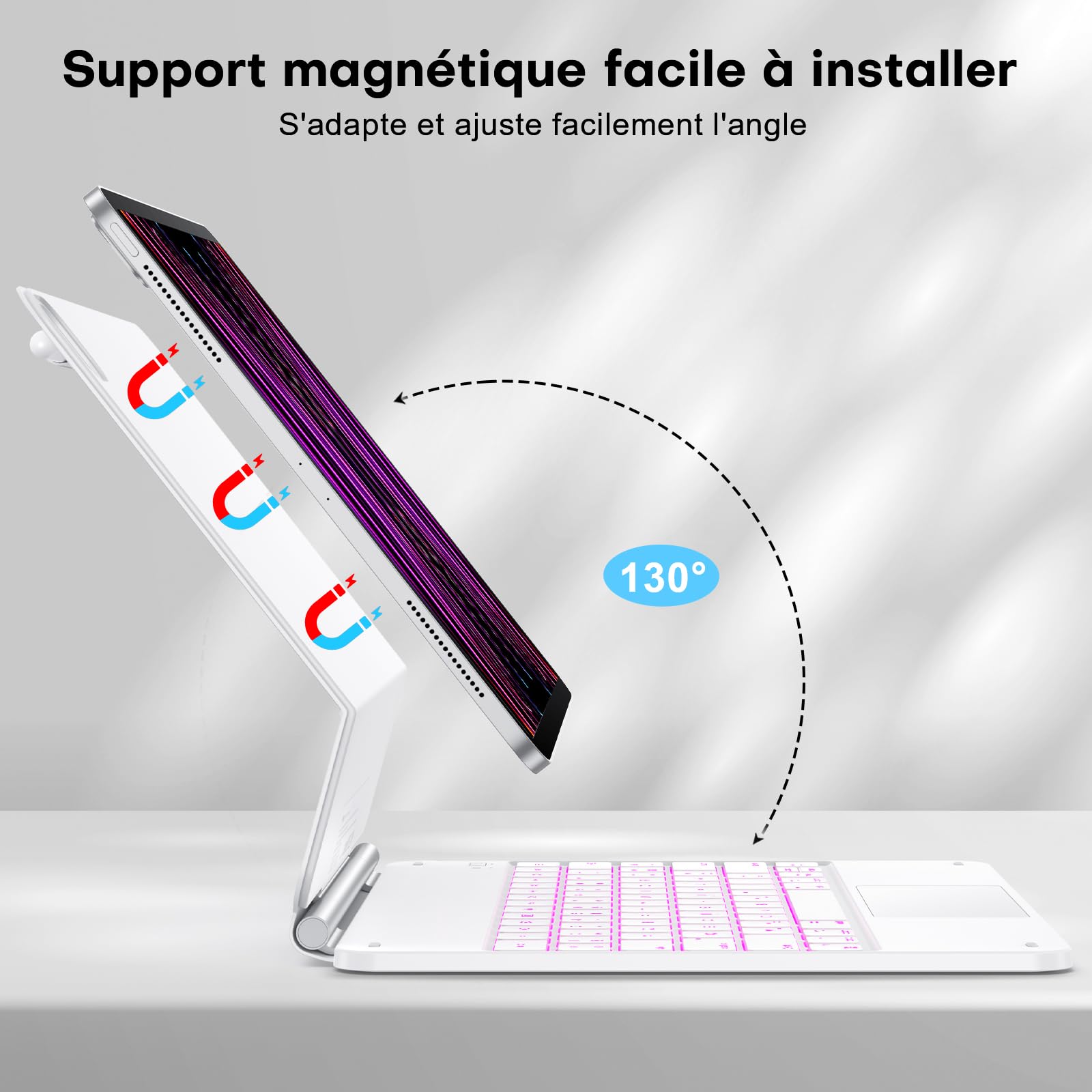 TECURS QWERTZ Keyboard Case for iPad Air 13 (M3/M2, 2025/2024), Keyboard for iPad Pro 12.9 (6th/5th/4th/3rd Generation), Magic Keyboard for iPad Pro 12.9 with Floating Stand Design, Black TECURS QWERTZ Keyboard Case for iPad Air 13 (M3/M2, 2025/2024), Keyboard for iPad Pro 12.9 (6th/5th/4th/3rd Generation), Magic Keyboard for iPad Pro 12.9 with Floating Stand Design, Black