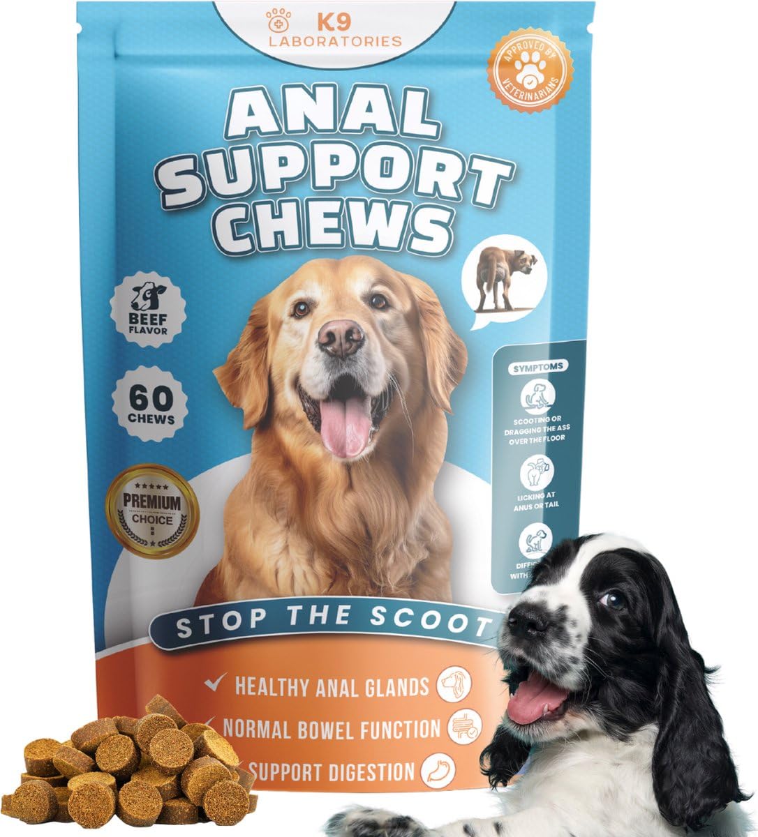 Gland Support For Dogs - Against sledding - Clogged Glands, Inflamed Glands - Pumpkin, Bromelain, Flaxseed 60 Pieces