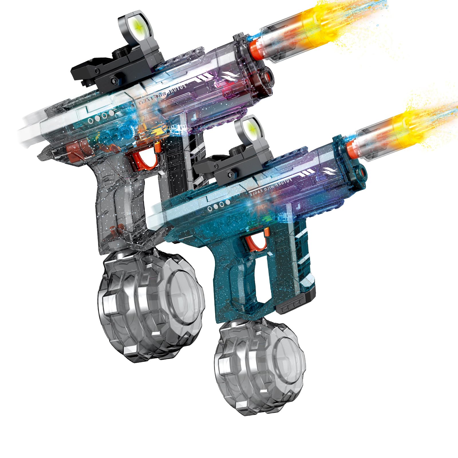 FlashyU Wasserpistole Elektrisch für Kinder Erwachsene, Elektro Automatische Wasserspritzpistole Mit LED, Wasserspielzeug Pool Partyspiele Ab 8 Jahren, Jungen Mädchen Geschenke