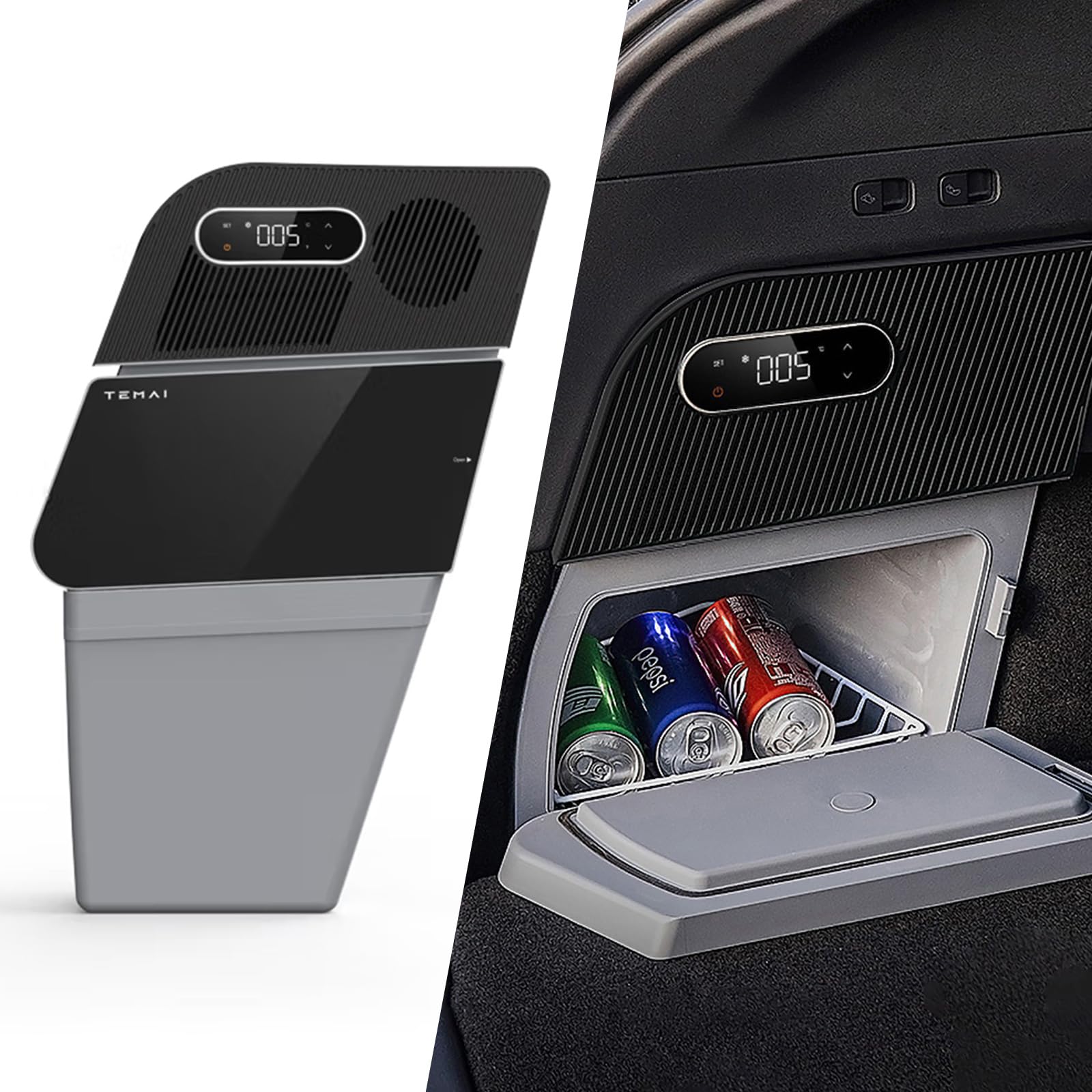 Tesstudio Tesla Model Y Refrigerator, Trunk Car Fridge 12V Design for Model Y 5 Seater, 12V Refrigerator Trunk Car Fridge 16qt(15L) for Outdoor,