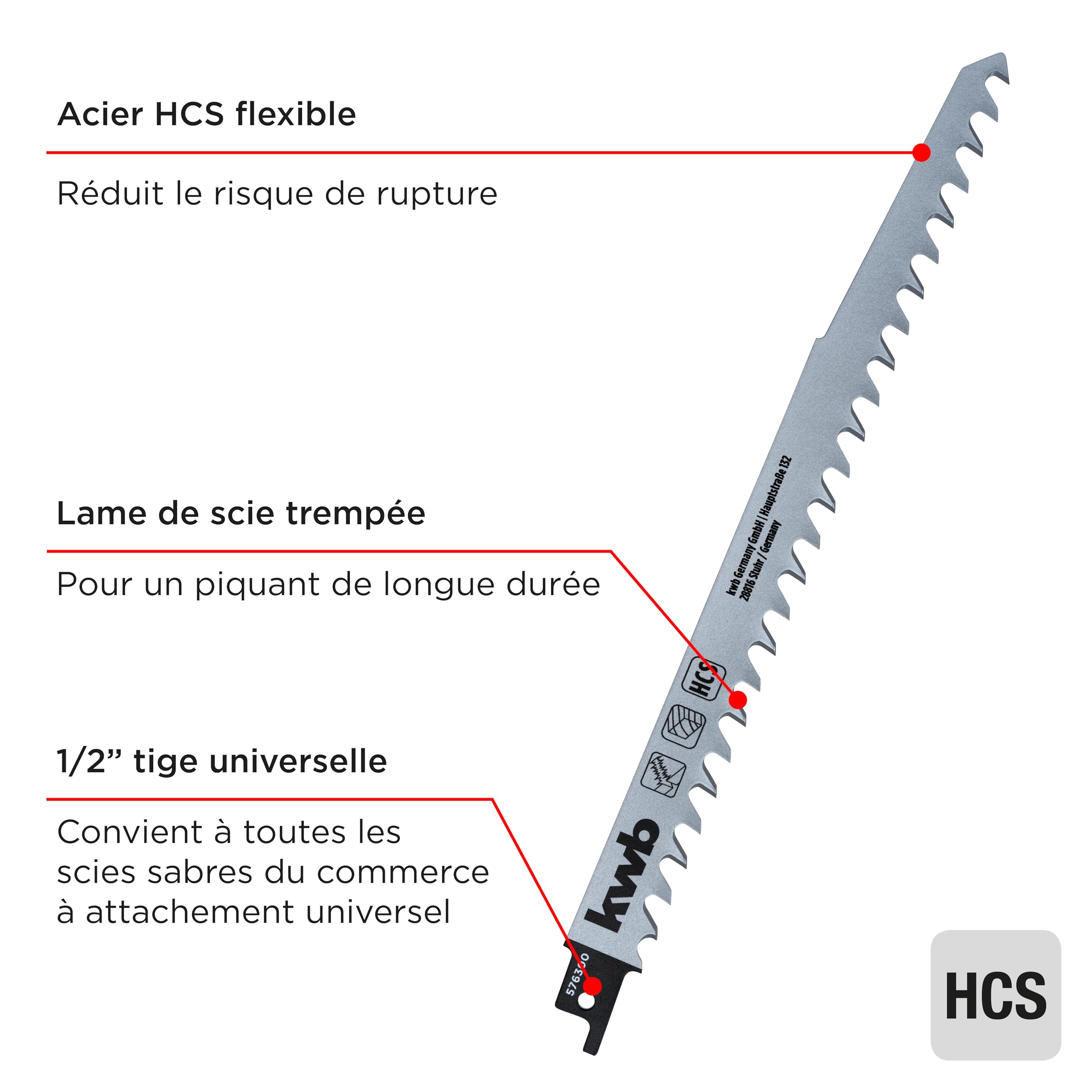 Jeu de 3 lames de scie sabre pour métaux Jeu de 3 lames de scie sabre pour métaux