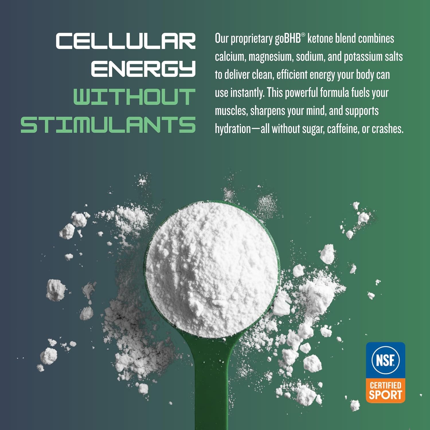goBHB® Clean Energy Powder | NSF Sport Certified | Cellular Fuel with BHB Salts | Enhances Endurance, Mental Clarity, Hydration & Recovery | No Caffeine or Sugar | Neutral Flavor