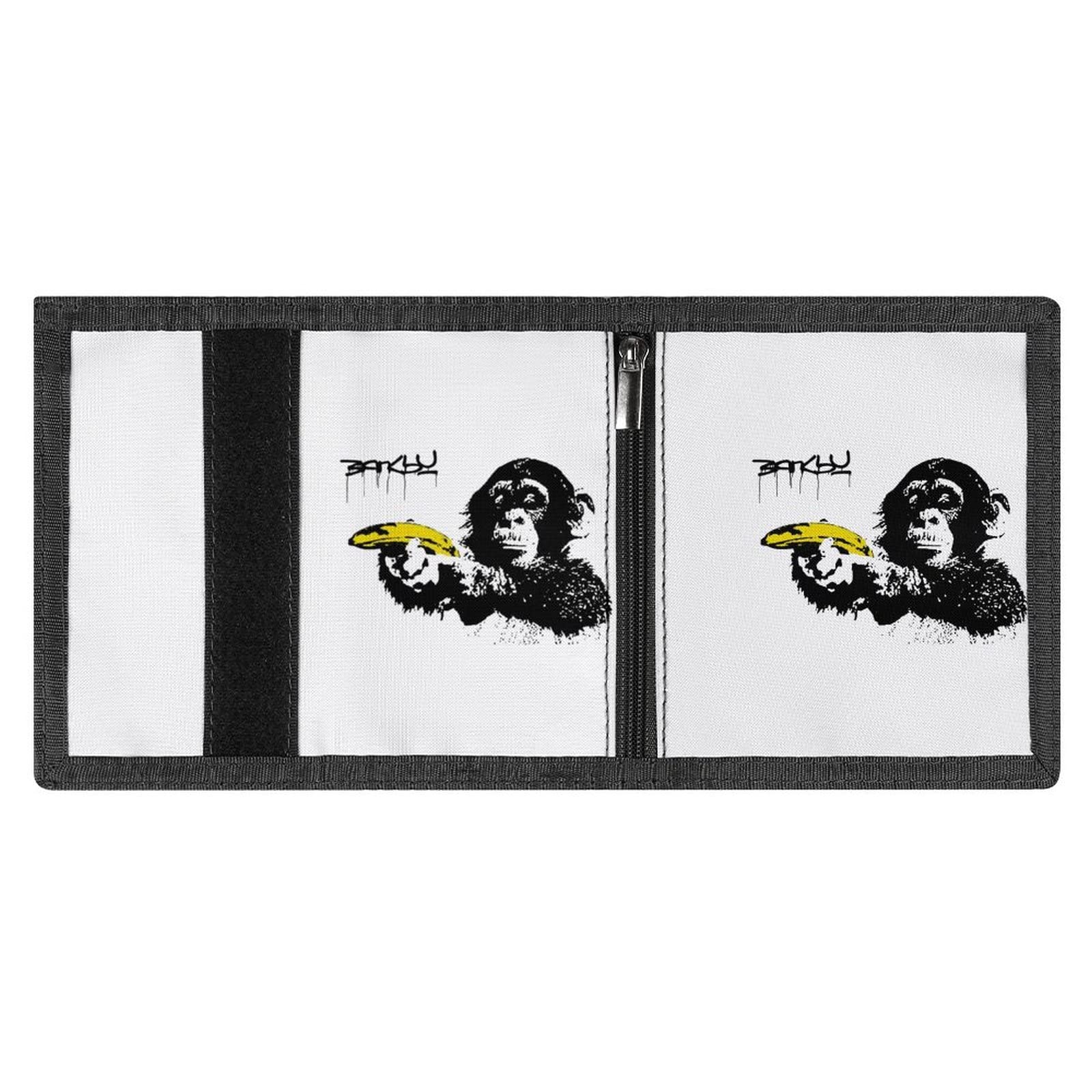 Amazon.co.jp: 三つ折り財布 バンクシー Banksy チンパンジー