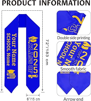 Amazon.com: GIHSWE Graduation Stole, 70'' Graduation Sash Class of