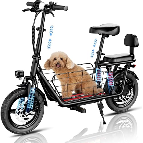 14"/ 16" Electric Scooter with Seat for Adults, 25/40 Miles Range & 20MPH, 850W/ 819W Peak Motor, Dual Suspension, Cruise Control, UL2272 Certified 2 Seat Foldable E Scooters with Basket, 330LBS Load