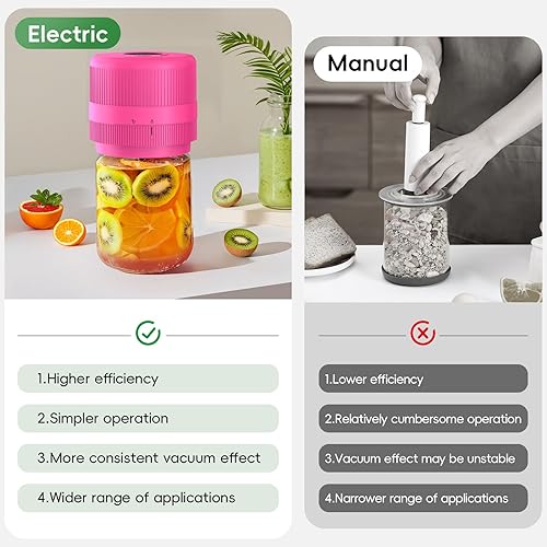 Miniatura 5 de Kit de sellador al vacío para tarros de masón, sellador eléctrico para tapas Mason de boca ancha y regular, sellador al vacío de conserva, máquina