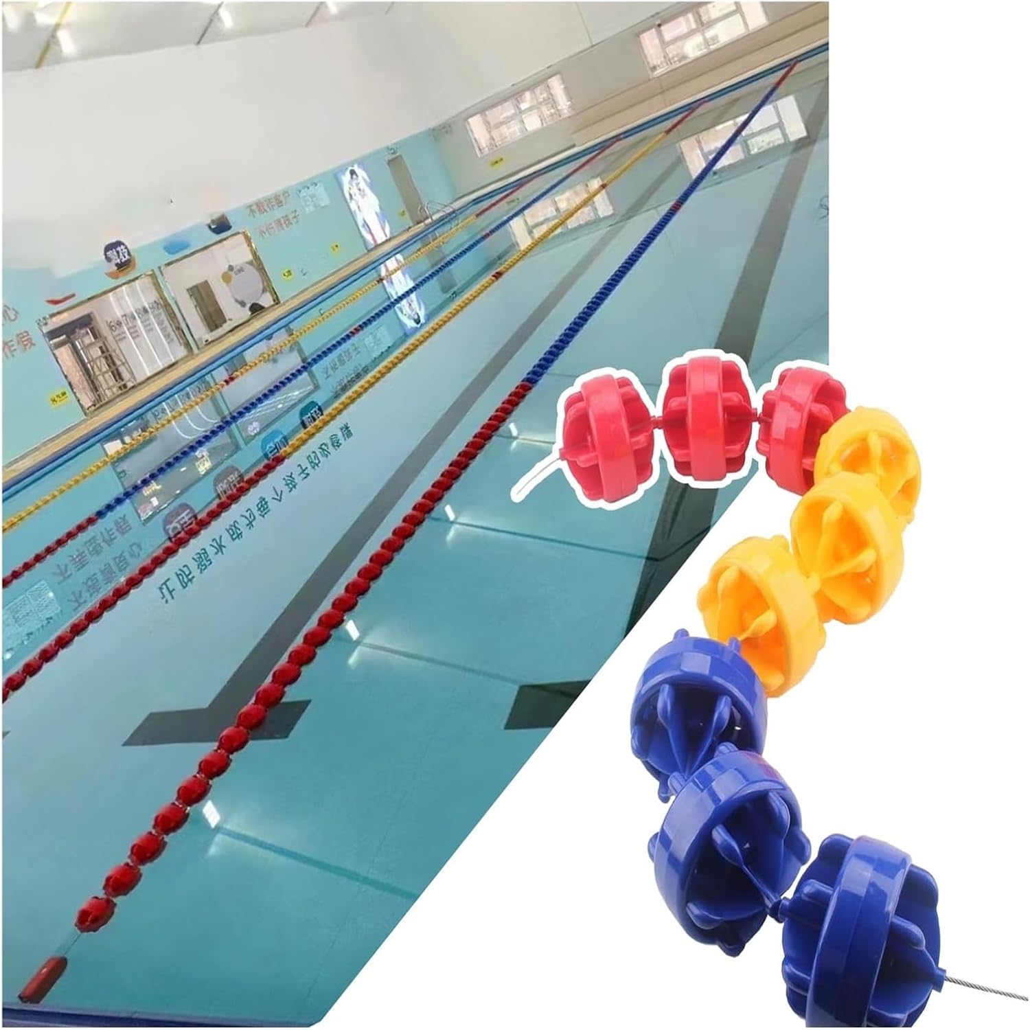 Safety Swimming Pool Rope Divider | Durable Nylon Lane Marker with Floats & Hooks for Indoor/Outdoor Use | Pool Safety Line for Kids & Pets