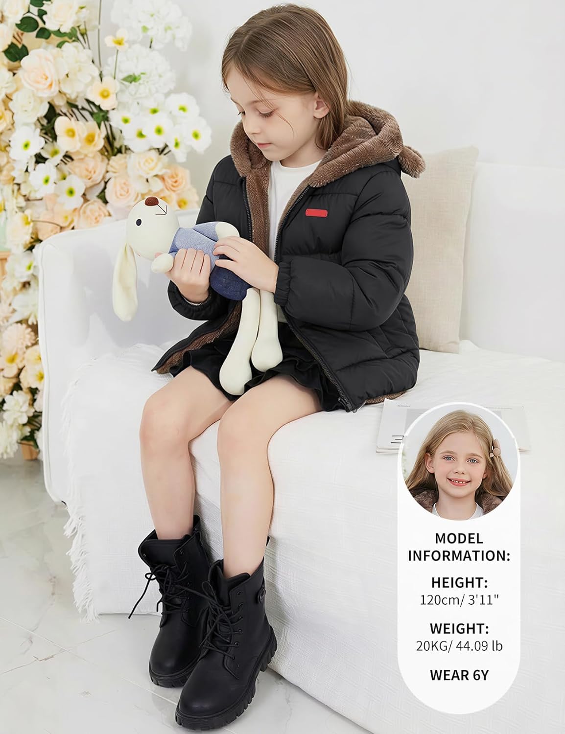 Arssm Baby Boys Girls Winter Fleece Coat Toddler Kids Warm Cute Bear Ear Hooded Jacket - Image 6