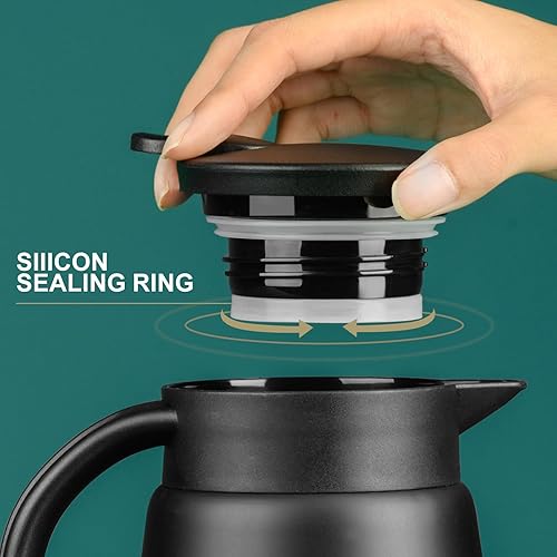 Miniatura 3 de PARACITY Jarra térmica de café, termo de acero inoxidable de 27 onzas para bebidas calientes, termo de café aislado al vacío de doble pared, jarras