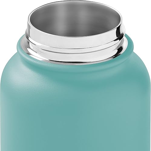 Miniatura 7 de Retrospec Botella de agua aislada de aliso con tapa de popote y tapa de asa, termo de acero inoxidable con boca ancha de doble pared aislada al