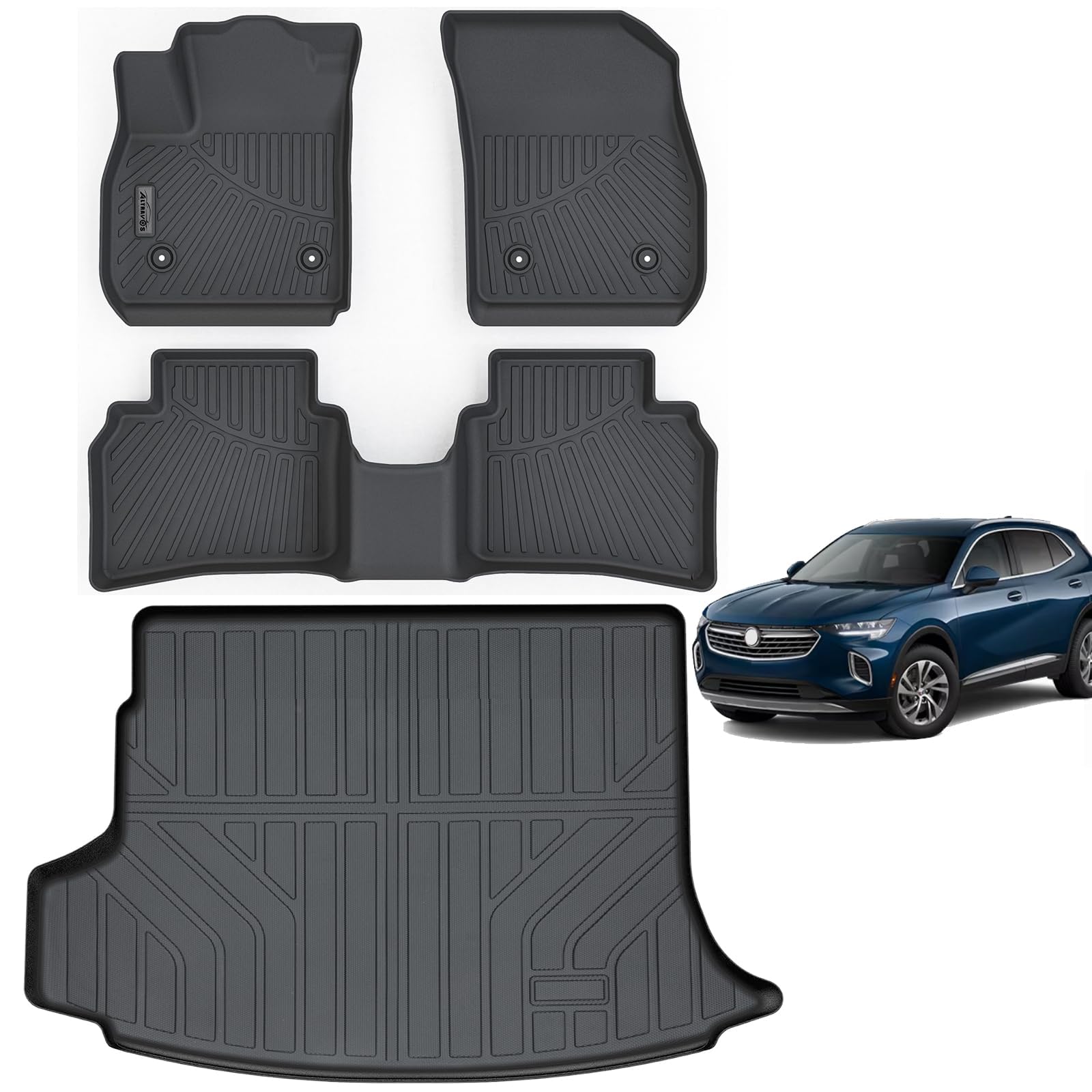 LJWAITO Floor Liners & Cargo Liners & Backrest Mat for 2016-2025 2026 Dodge Durango 6 Seats-2 Row Bucket Seat，TPE All Weather Protection Car Floor Mats with Trunk Mat Covering The Backrest — view 18