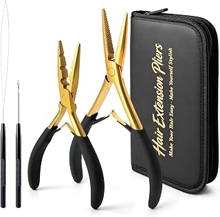 NEWISHTOOL Micro Links Hair Extensions Kit, Pliers for Beads & Feathers