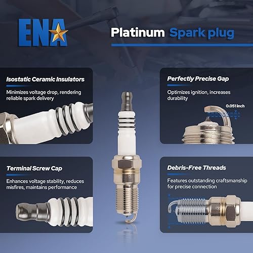 Miniatura 3 de ENA Juego de 8 bobinas de encendido y bujías platino compatibles con Ford Lincoln Econoline Excursion Expedition Pickup E-150 E-250 E-350 F-150