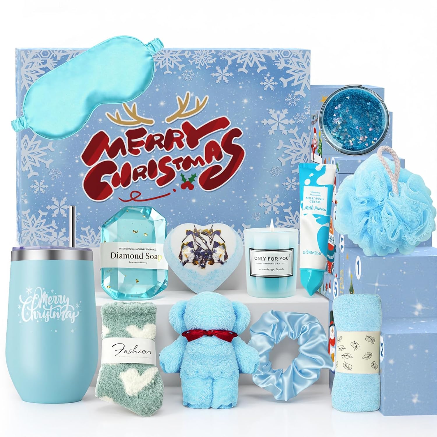 Conjunto de presente para mulheres, cesta de caixa de presente rosa, presentes exclusivos para mulheres, irmãs, filha, mãe, namorada, esposa, colega de trabalho, presentes de…