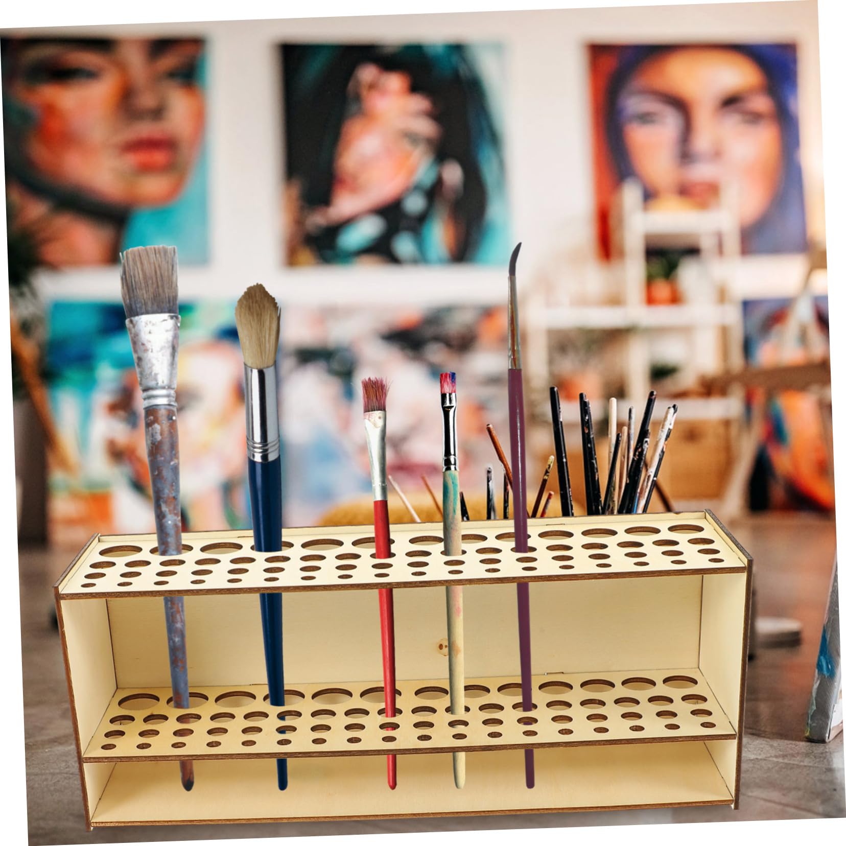 STOBOK Brass Calligraphy Brush Pen Holder - Desk Art Caddy For Brush Pens, Ink Pens, Writing Brush Rest