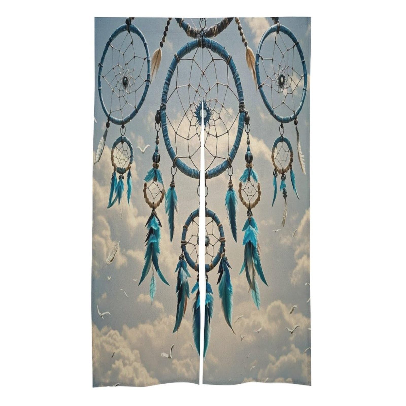 FekiLoot Native Dream Catcher Door Curtain Splice Japanese Style Theme Blackout Doors Cover Hemp Door Tapestry Temperature Protection Barrier Doors Screen for Various Rooms 17W X 57L Inch
