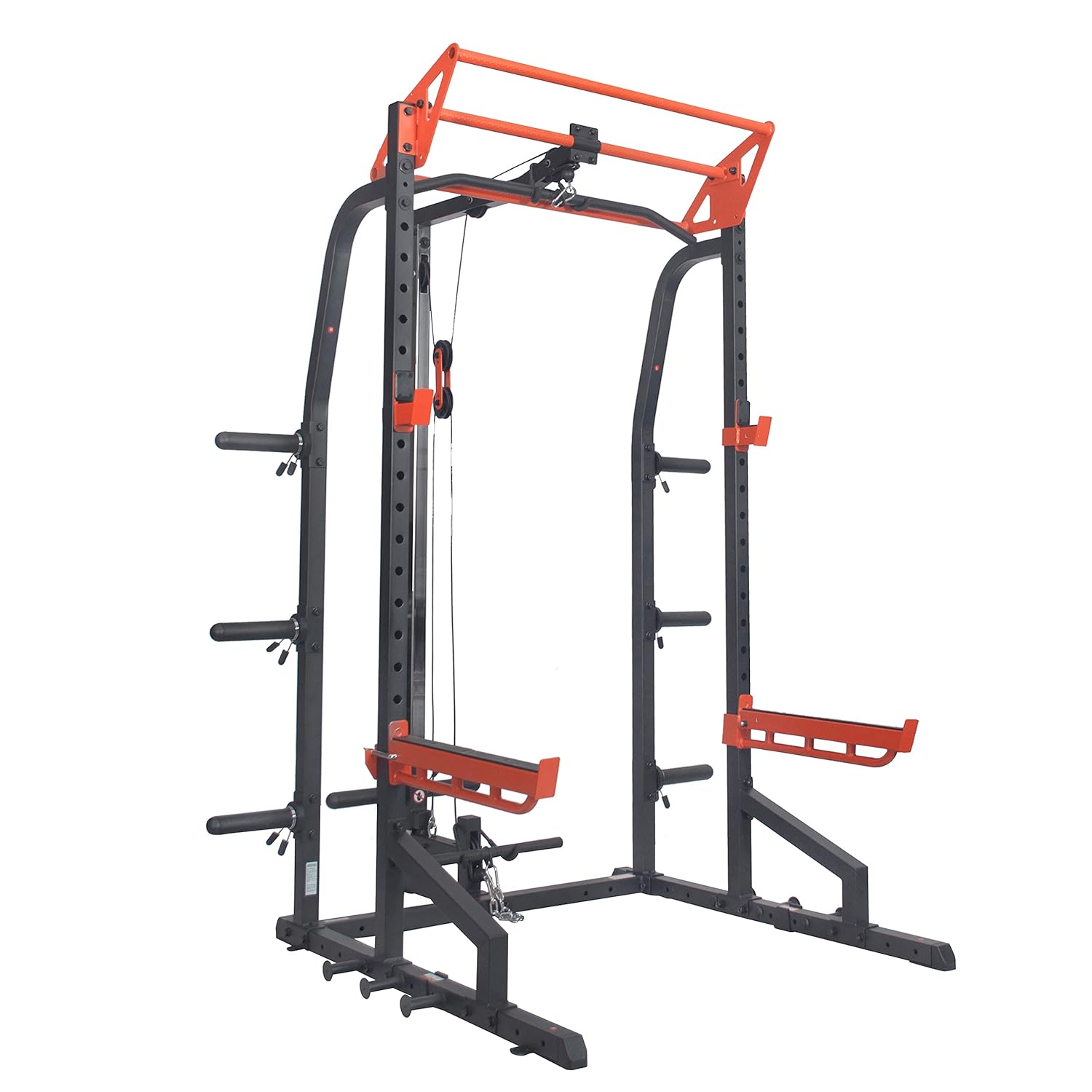 Sunny Health Fitness Power Zone Half Rack Heavy Duty Performance Power Cage with J-Hooks, Adjustable Pull Up Bar Optional Bench with Dumbbell Rack, Premium Incline Bench, LAT Pull Down Attachment Sunny Health Fitness Power Zone Half Rack Heavy Duty Performance Power Cage with J-Hooks, Adjustable Pull Up Bar Optional Bench with Dumbbell Rack, Premium Incline Bench, LAT Pull Down Attachment