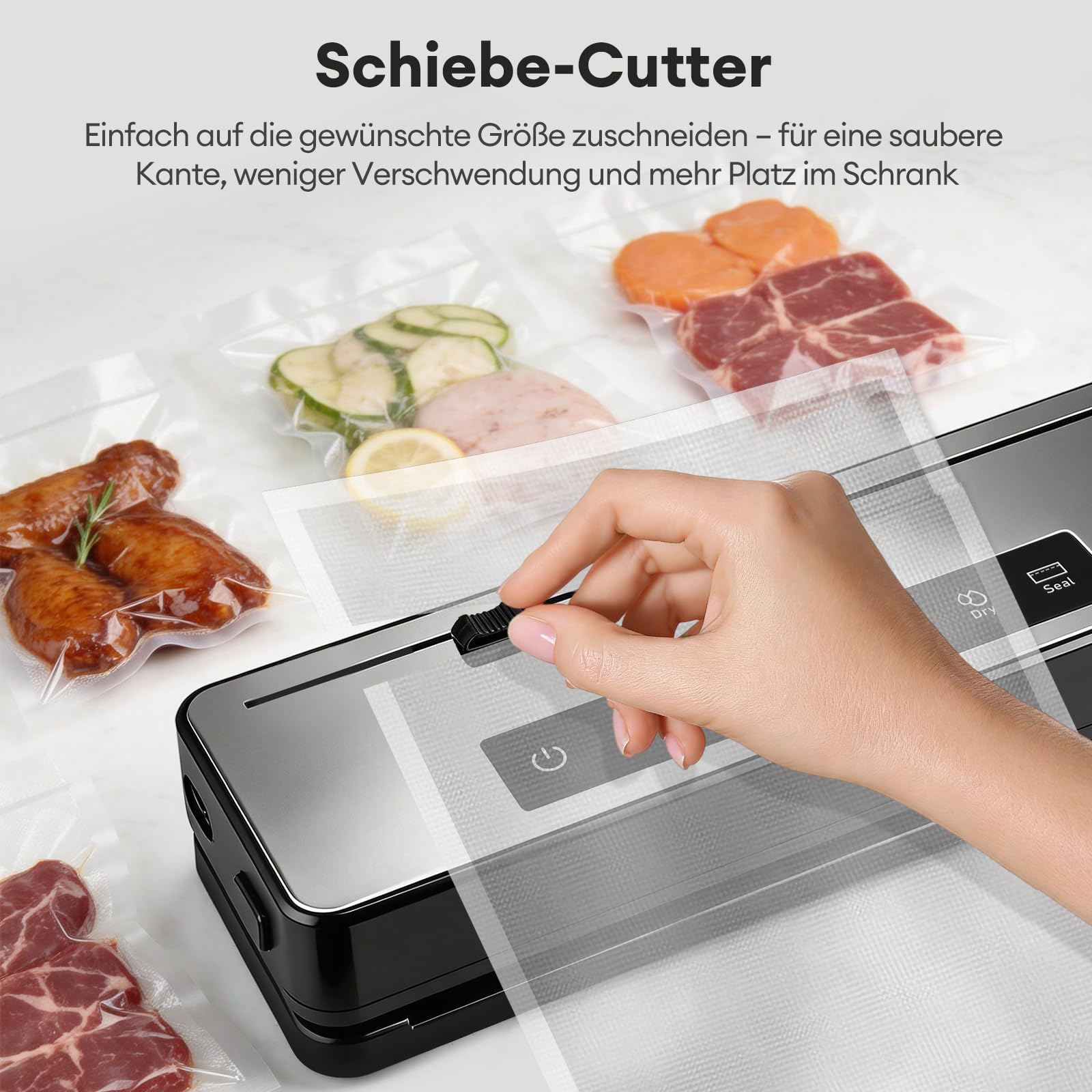 Vakuumiergerät 4-in-1 für Lebensmittel mit Pulsfunktion, Trocken & Feucht Modus