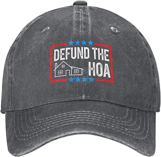 Defund The HOA Golf Hats Anti The HOA Baseball Cap Denim Vintage Fitted Running Dad Caps