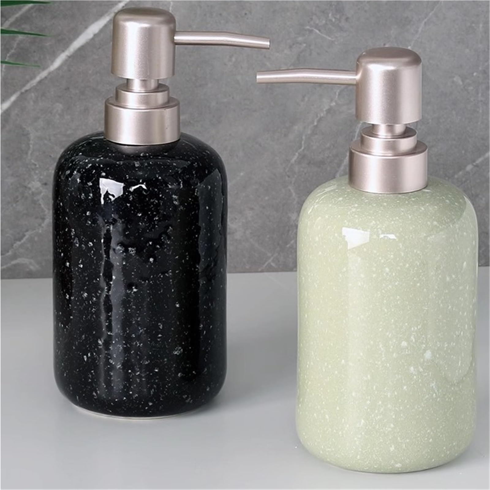 Ceramiczny dozownik mydła, Ceramiczny dozownik na mydło Szampon toaletowy Żel pod prysznic Balsam do dezynfekcji rąk Wielokolorowy 400ML(A Green)