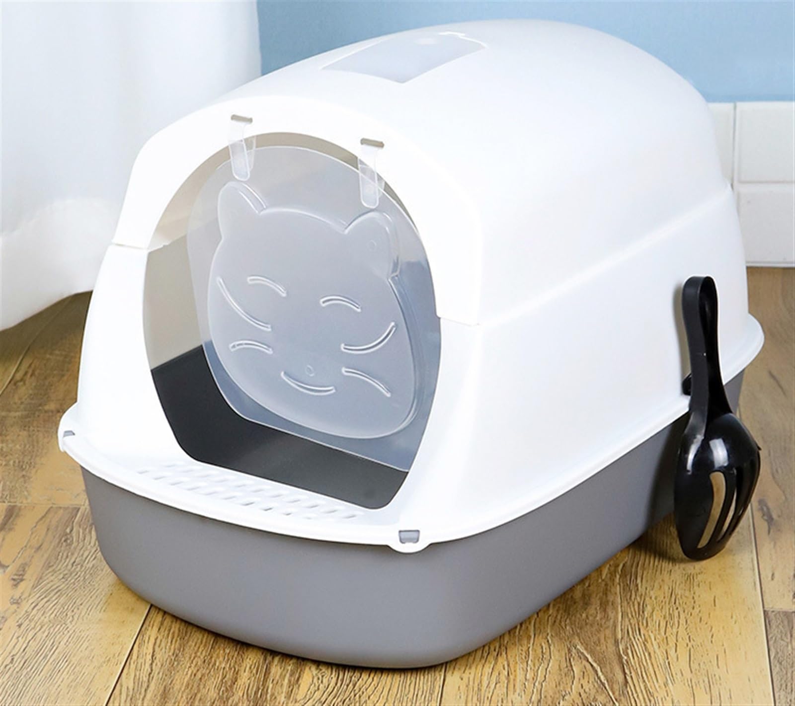 猫用トイレ 蓋付き ホワイト 楽天市場】キャットトイレ ネコ トイレ 蓋付き 2ドア 耐荷重