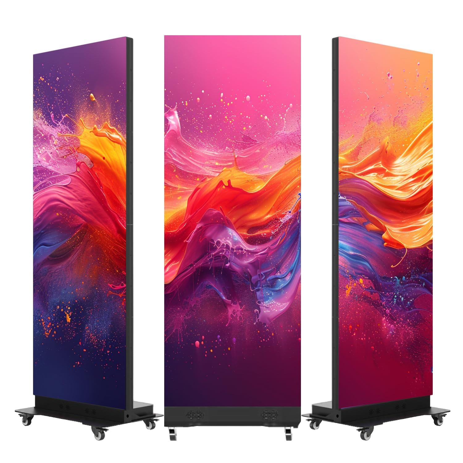 80" LED Digital Signage Display with Flight Case,P1.86 GOB LED Screen Poster,Foldable Spliceable Screen with Publishing System,WiFi/USB/HDMIfor Giant Commercial Events &amp; Rentals(Black, 2 Panel)