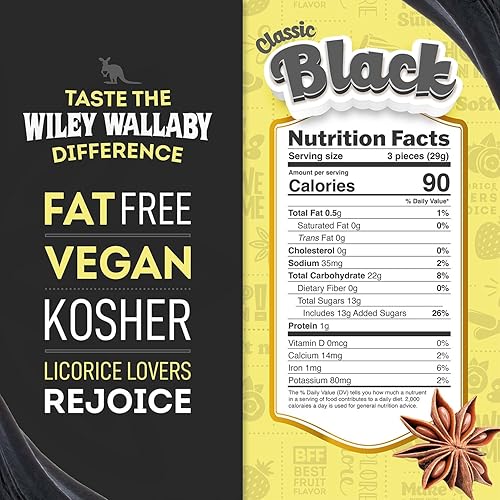 Miniatura 9 de Paquete combinado de regaliz rojo y negro, 2 bolsas (10 onzas cada una), caramelo de regaliz suave y masticable de estilo australiano, sabores
