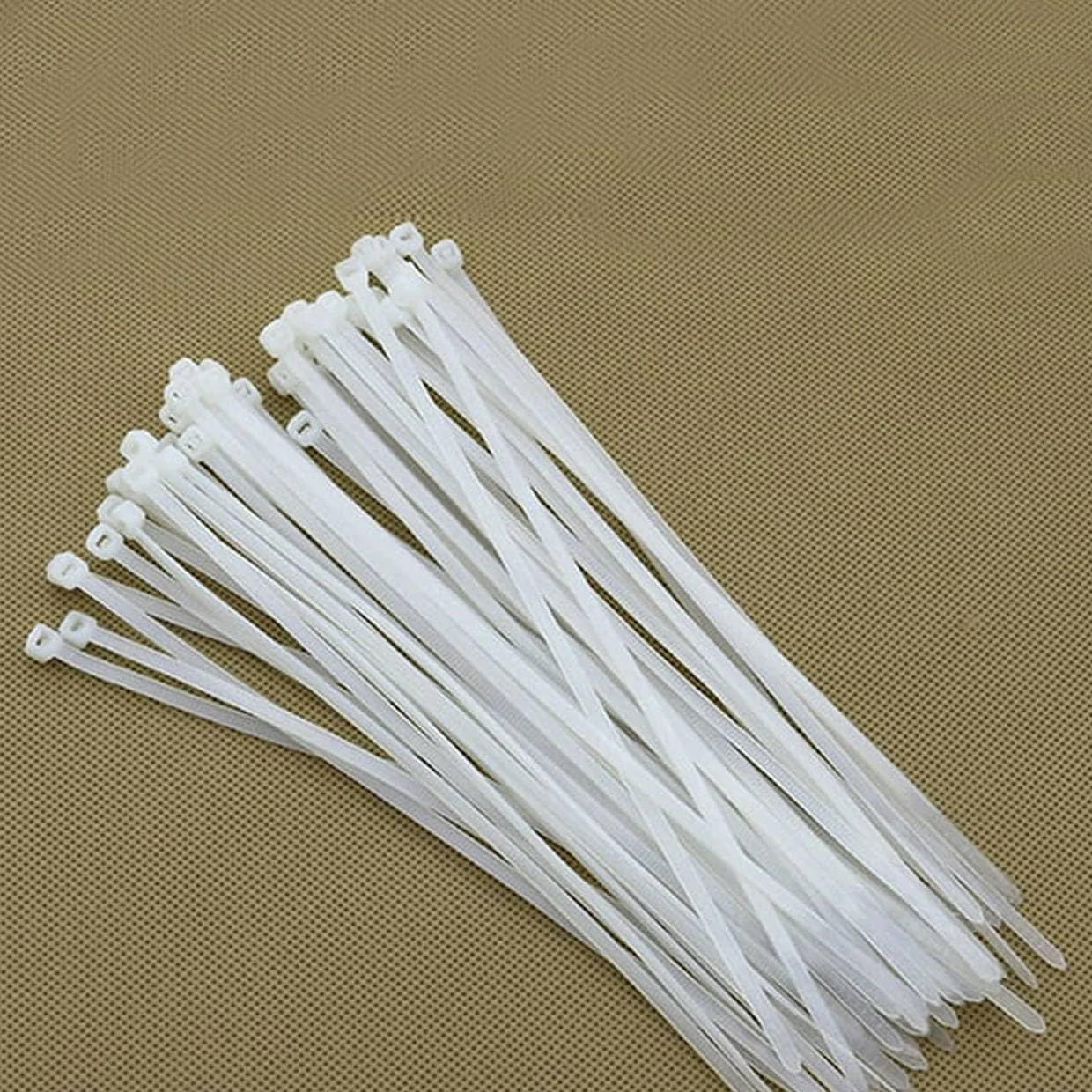 Self-Locking Nylon Cable Ties 3x100mm White Heavy Duty Zip Ties for Wire Management, Electrical, DIY, Garden & Office Use Strong Fastening Cable Ties (100 Pieces Pack)-image-16