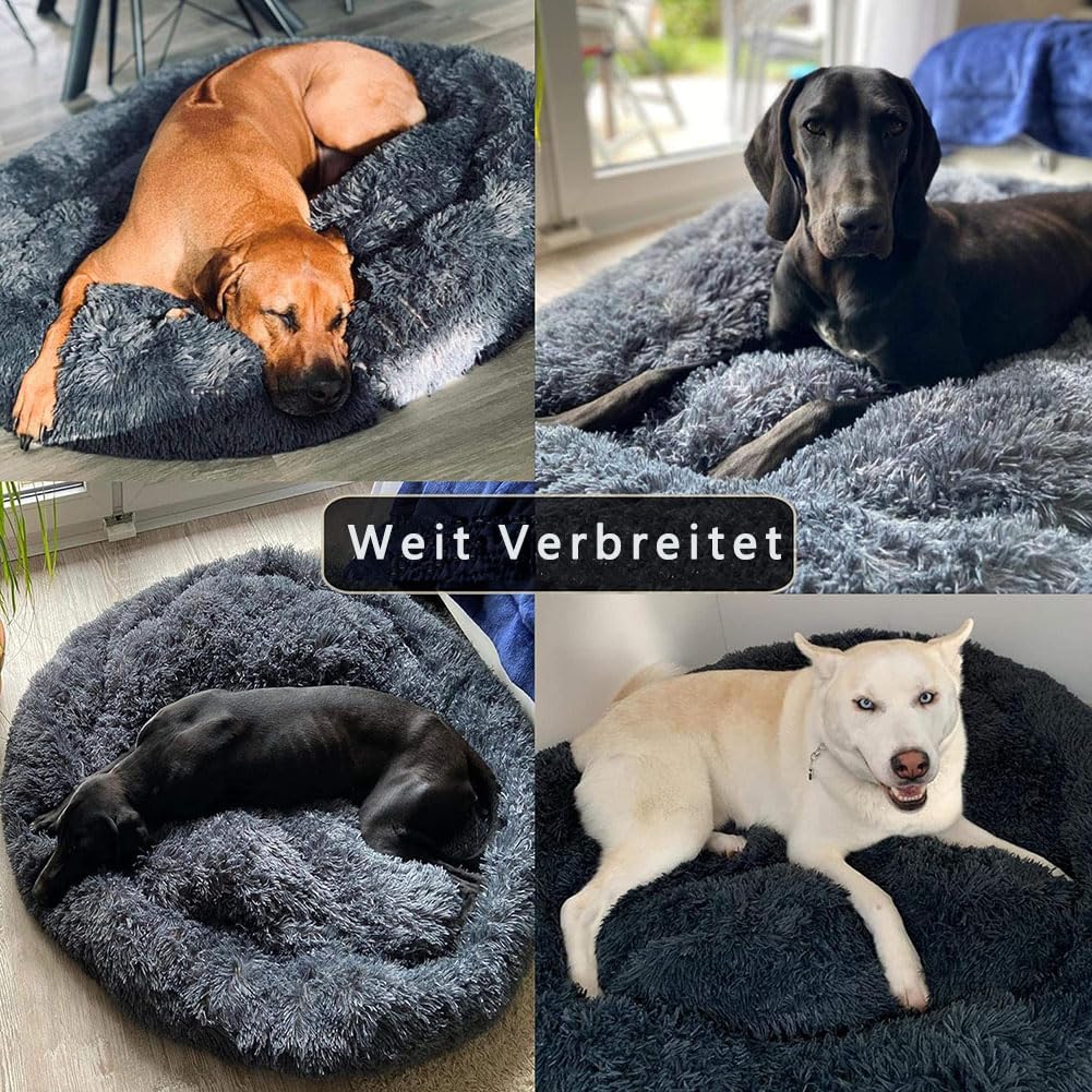 Yuly Orthopädisches Hundebett, Donut Hundekissen, Haustierbett mit rutschfeste Unterseite, Flauschig Doughnut Kuscheliges Hundebett Katzenbett, Waschbare Hundekistenmatratze