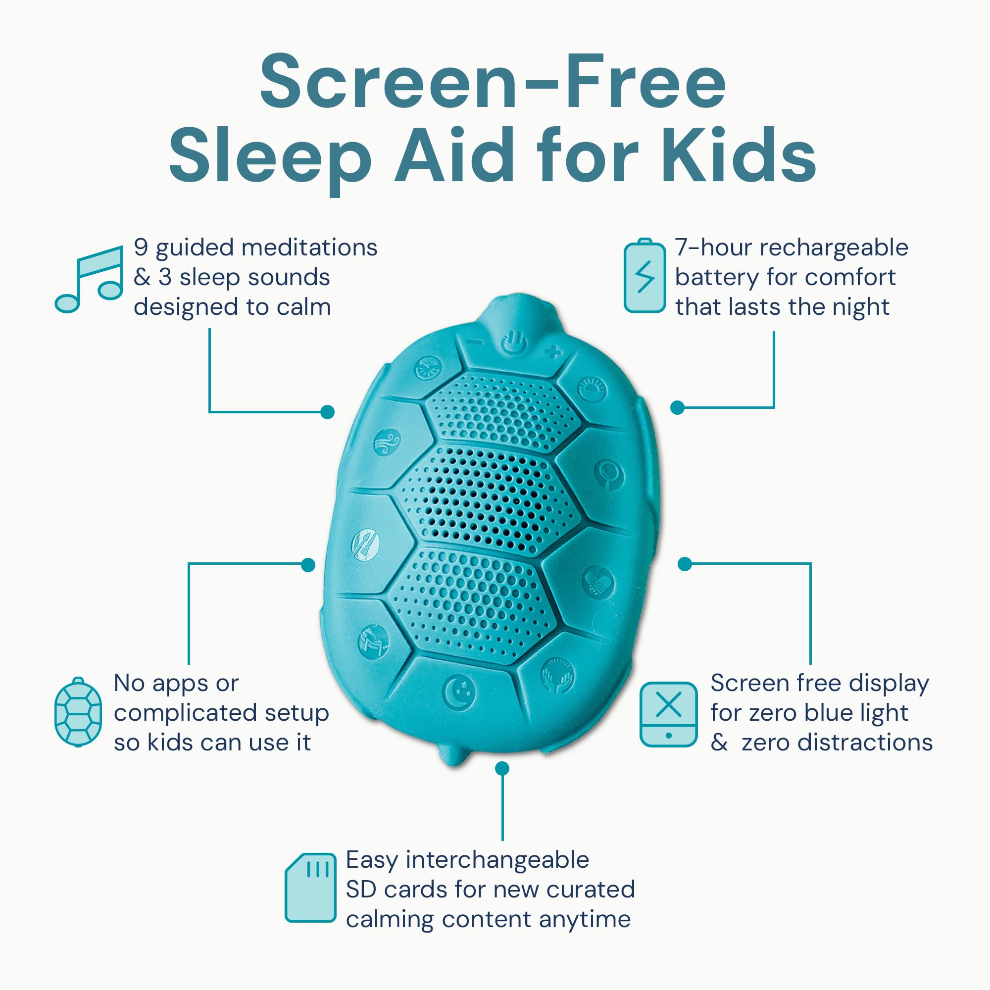 Zenimal Lettore audio per meditazione per bambini, dispositivo brevettato per la consapevolezza senza schermo, con 9 meditazioni audio e 60 minuti di suoni rilassanti e musica, color foglia di tè