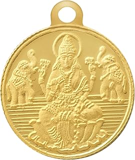 Bangalore Refinery 5.2 Gm Round Lakshmi 24k (999) Yellow Gold Pendant (without hook)