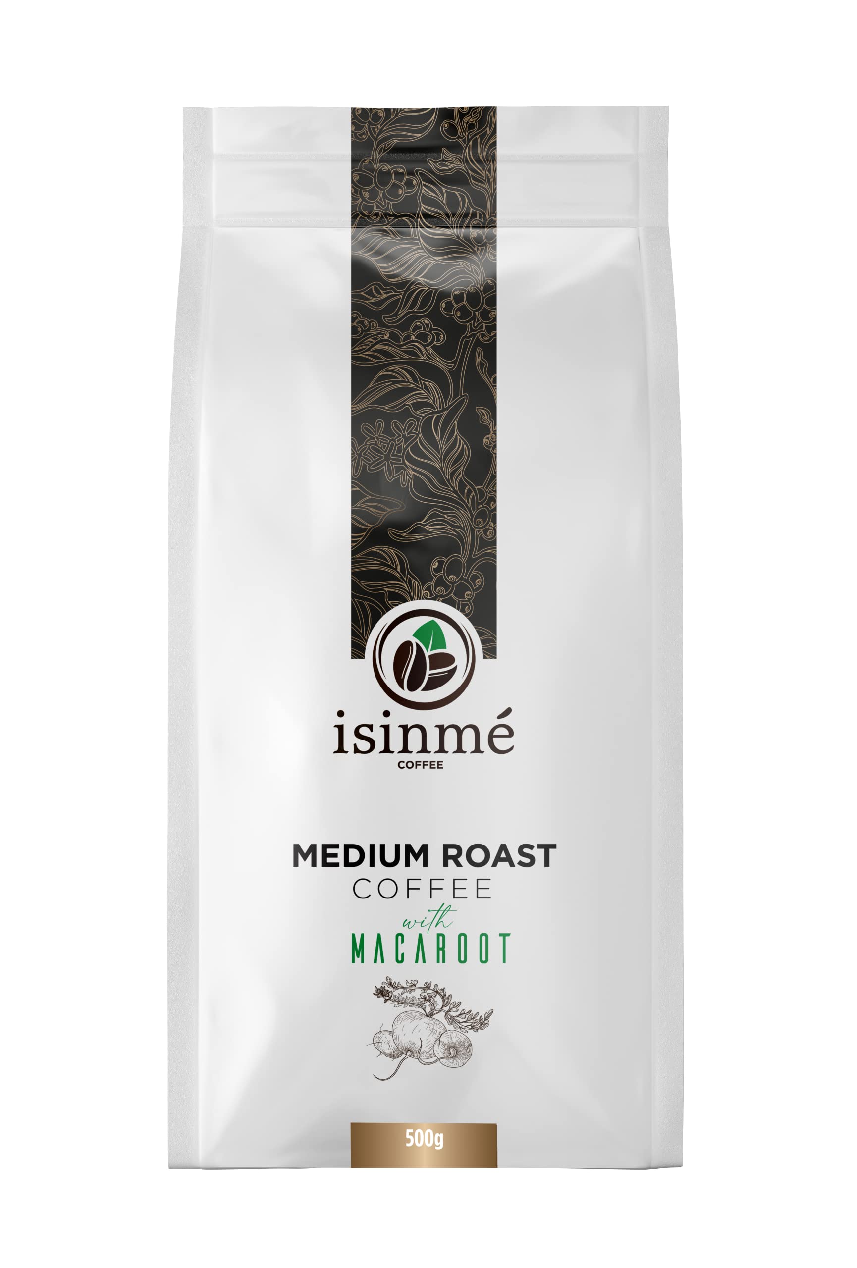 Isinme Maca Root Adaptogen Ground Coffee, Energy, Focus, Fertility & Mood BOOST 500g