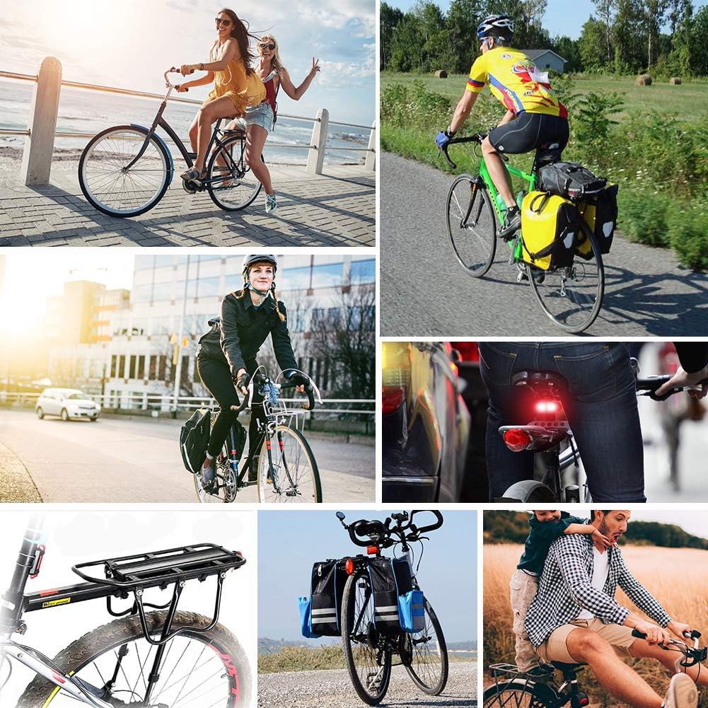 West Biking 110Lb Capacity Almost Universal Adjustable Bike Cargo Rack Cycling Equipment Stand Footstock Bicycle Luggage Carrier Racks with Reflective Logo : Sports & Outdoors