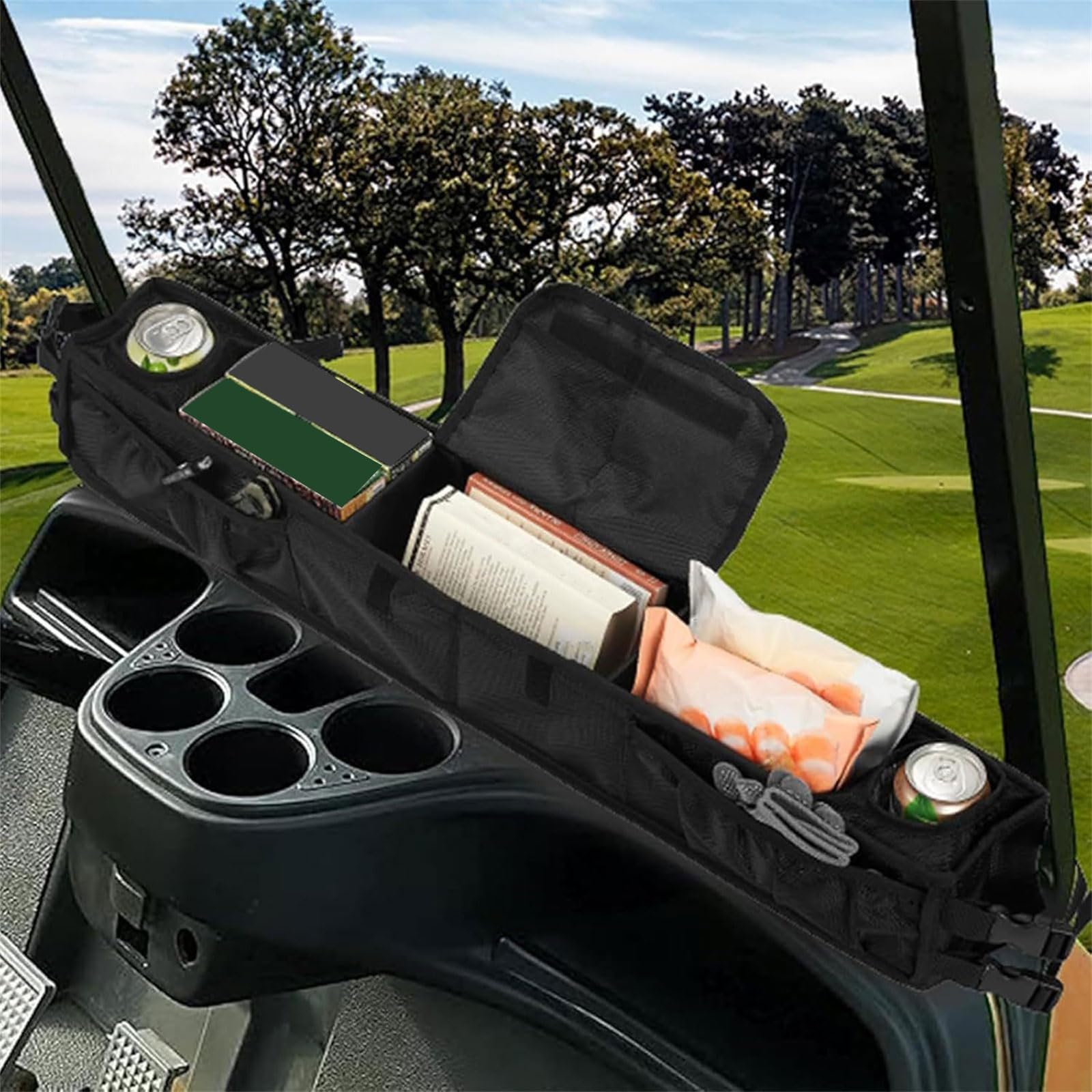 Carrito plegable Solución de almacenamiento rápido de poliéster espacioso interior cierre seguro, resistente al agua, resistente a la intemperie, organizadores de carrito de golf