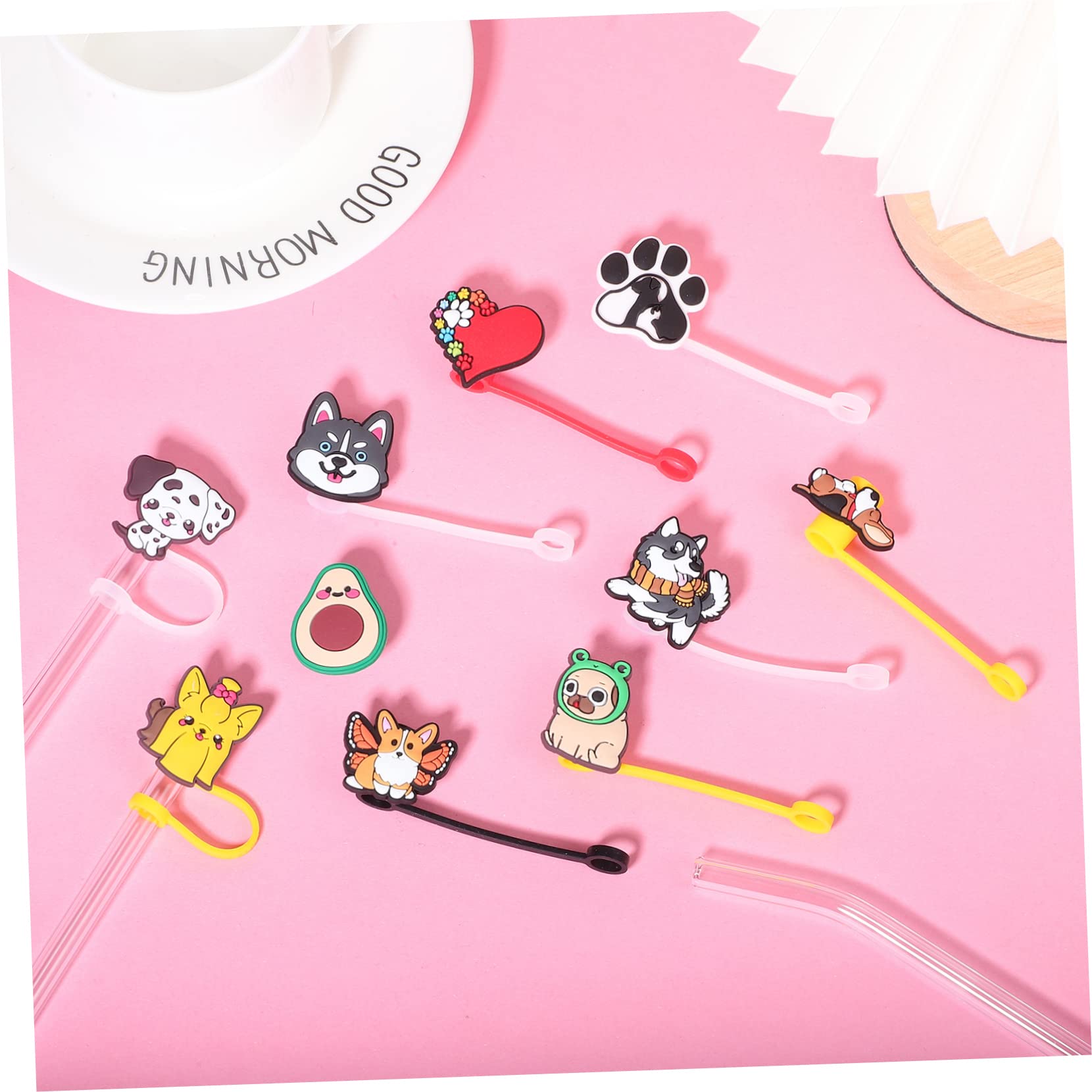 INOOMP 50piezas Adorables Tapas Para Sorbete Cubiertas Creativas De Diseño De Dibujos Animados Tapones Reutilizables Para Bebidas Accesorios Para Fiestas y Hogar