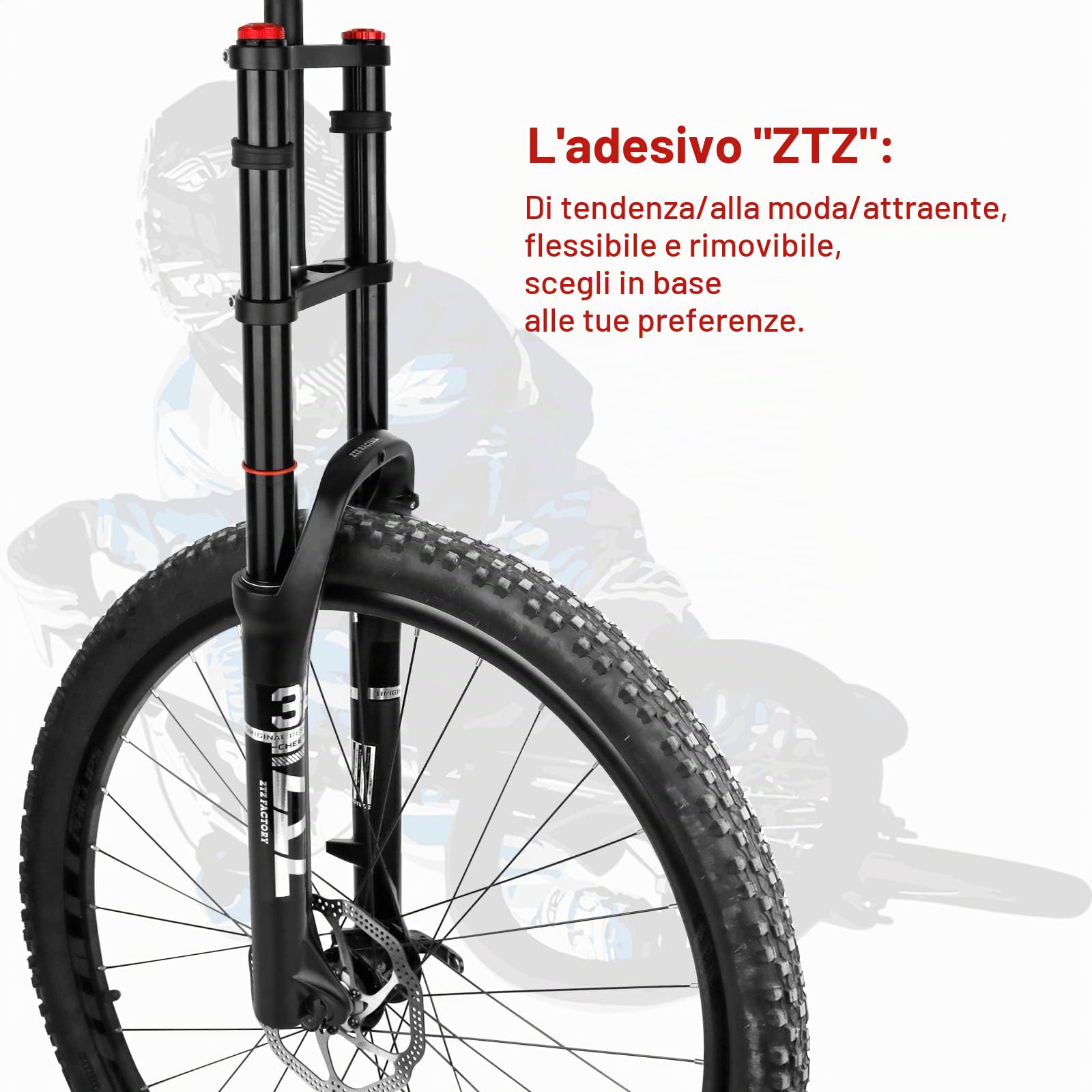 splumzer【EU Stock Forcella Ammortizzata per Bici 20"/ 26" 4.0 per Mountain Bike Air Doppia Spalla Downhill Discesa in Corda Doppia Ammortizzatore MTB/QR/AM