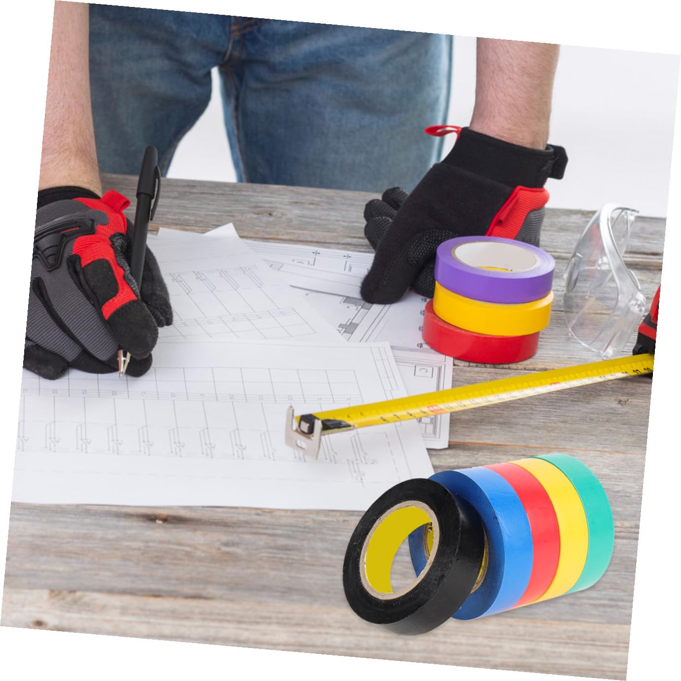 Baluue Pvc Isolierband 10 Stück Hochtemperaturbeständig Bunt Elektrisches Klebeband für Innen und Außenbereich Hitzebeständiges Elektroband für Kabelisolierung und Reparatur