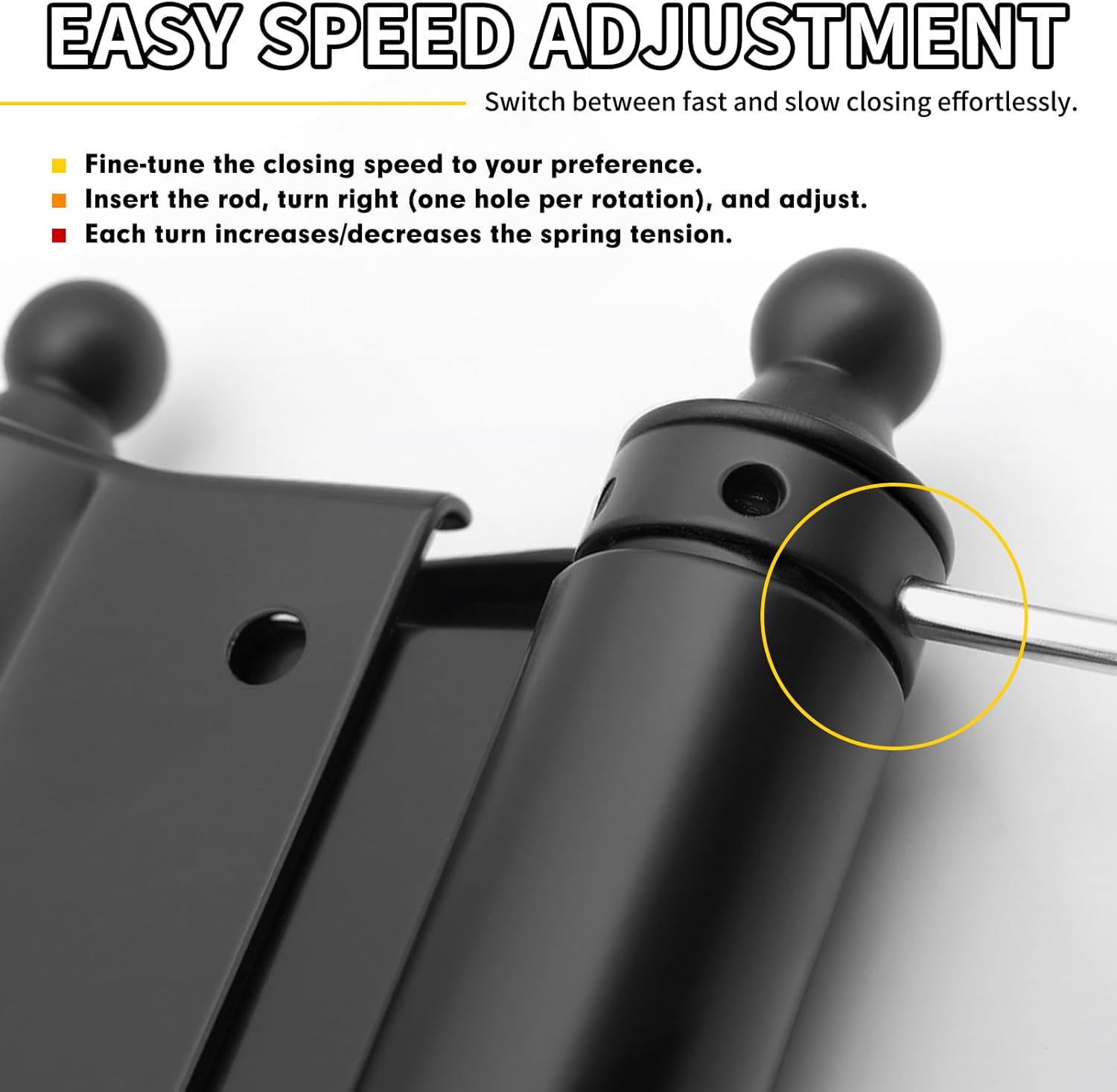 4" Double Action Spring Hinges, 4 Pack Self Closing Door Hinges for Indoor/Outdoor Saloon Cafe Pub Swinging Doors, Cold Rolled Steel, Including Pins and Screws