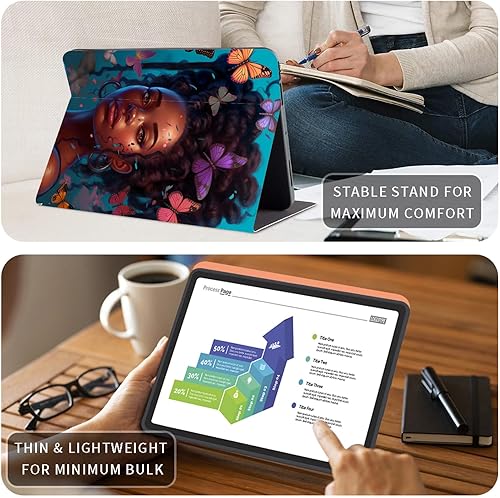 Vista 343 de Funda para Kindle de 6 pulgadas (11.ª generación, versión 2024/2022) delgada de piel sintética, ajustable, multiángulo, Smart Shell con función