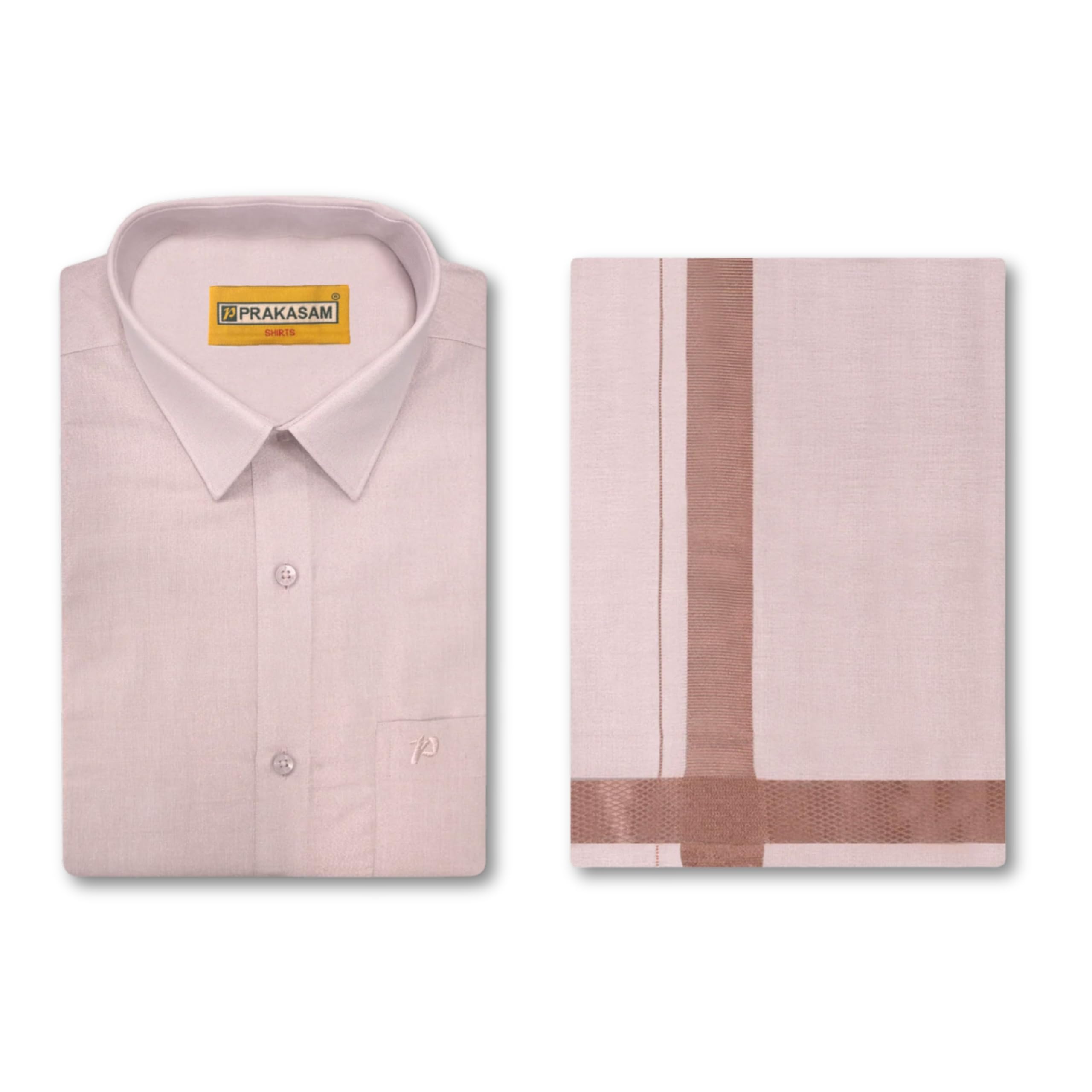 prakasam cotton TISSUE FABRIC COLOUR FULL SLEEVE SHIRT WITH MATCHING DHOTI(2.00M) (2IN1) SET-picture-42