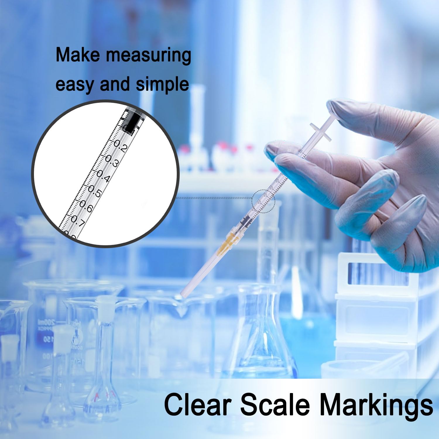 1ml Syringe with 25G 1 inch Needle, 1ml Luer Lock Syringe, Needles for Injections, Individual Package, Pack of 30 — Amazon image 3