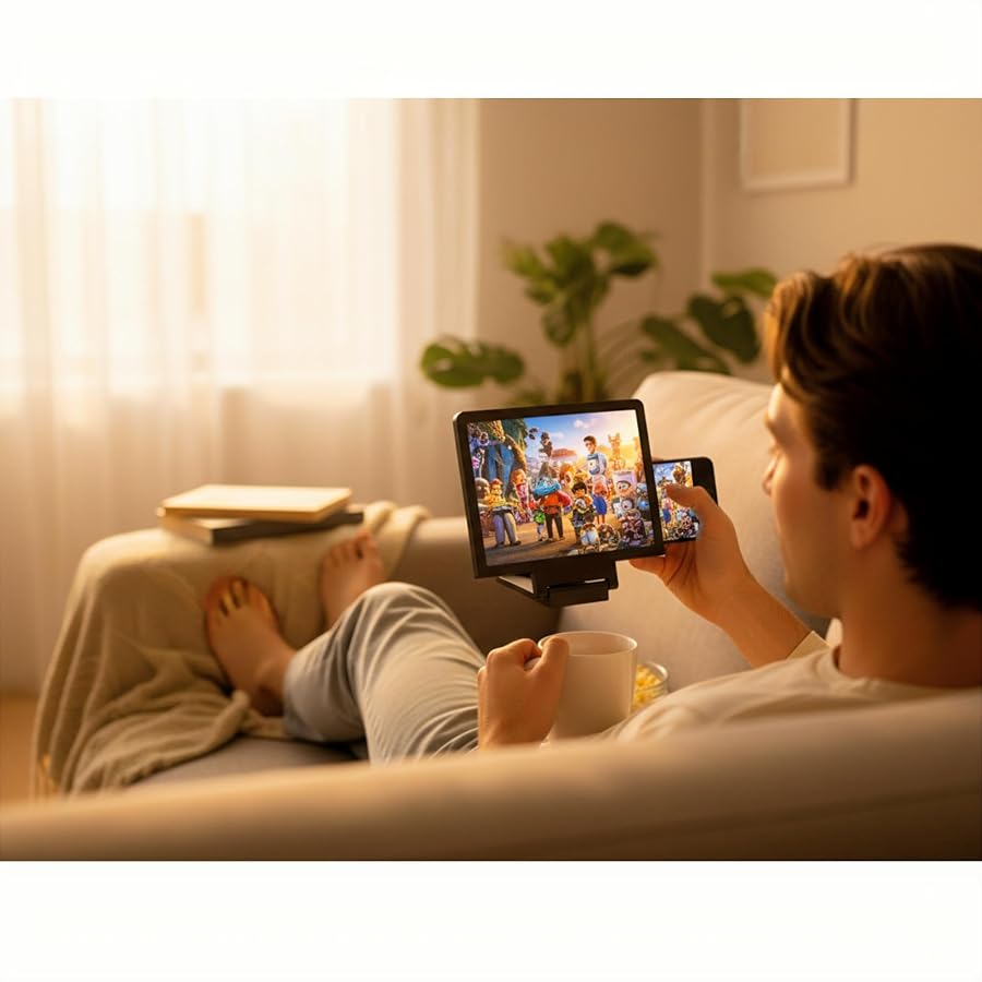 Mobile Phone Screen Amplifier HD Magnifier for Smartphones, Foldable Stand, image 5