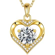 MOOSEA Heart Moissanite Pendant Necklace, 925 Sterling Silver 1-3 Carat Lab Created Moissanite, Anniversary Birthday Gifts for Women Mom Wife Girlfriend Grandma Jewelry Gift