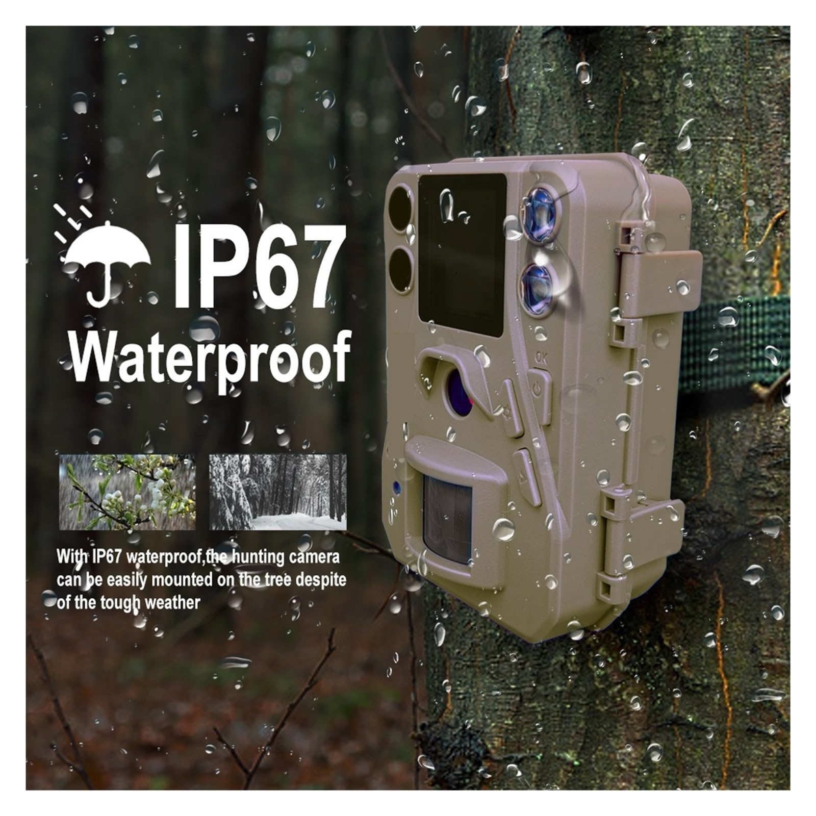 4K 30fps SG520-D Podwójna Lampa Błyskowa Czerwony IR Biała Dioda LED Przenośna Kamera Do Gier Myśliwskich Kamera Obserwacyjna Do Dzikiej Przyrody Na Świeżym Powietrzu Clear Easy